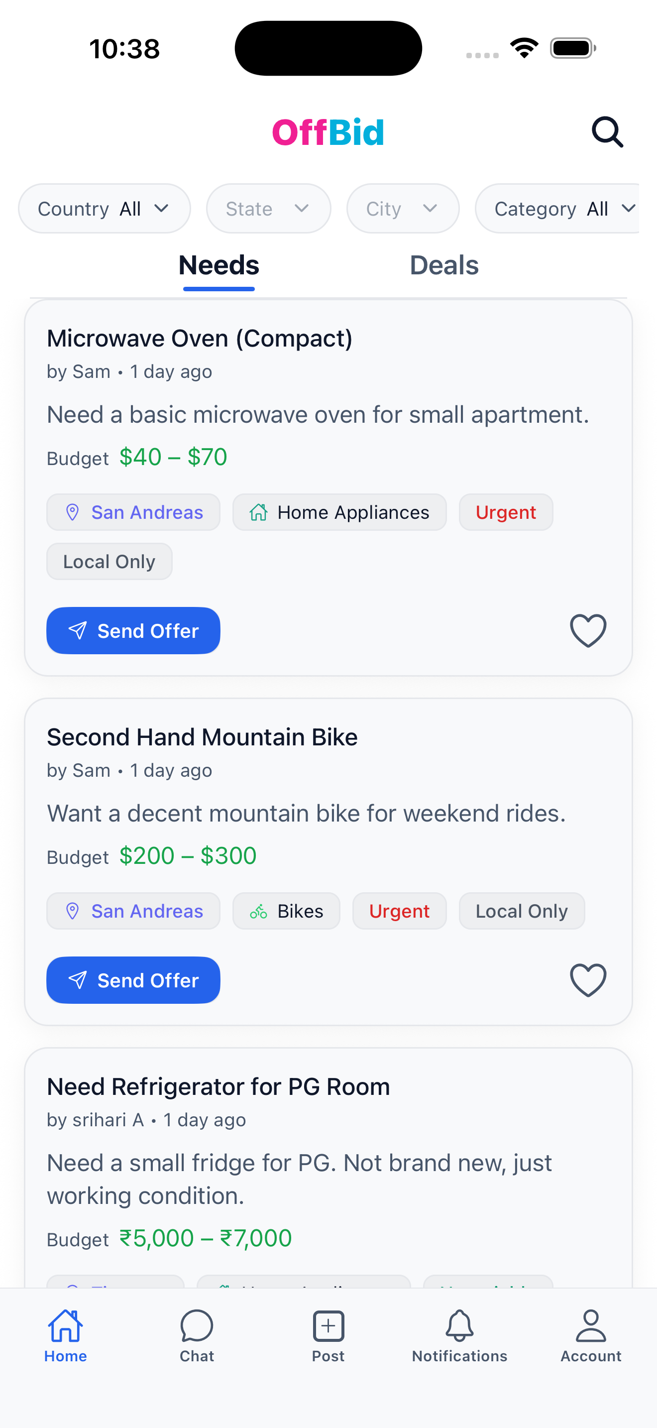 Home feed screenshot