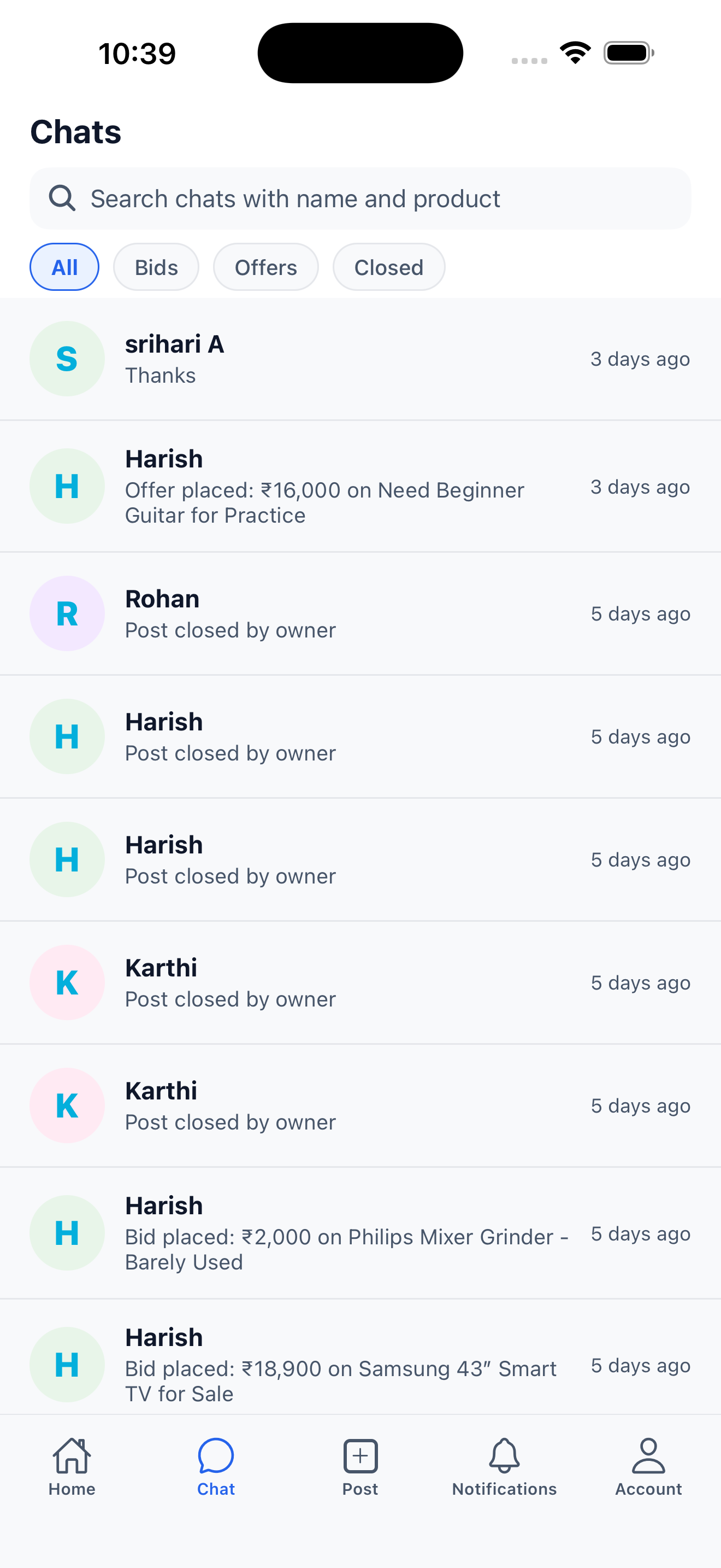 Chat screenshot